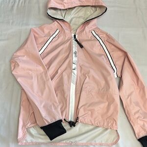 Agoo - Pink Hooded Raincoat with Full-Length Zipper